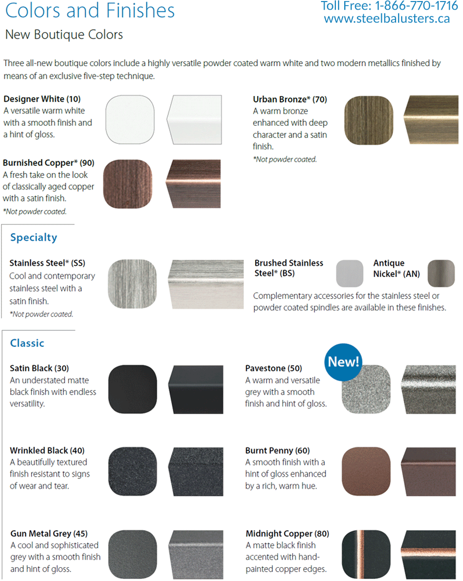 Steel Balusters Direct Designer Color Details